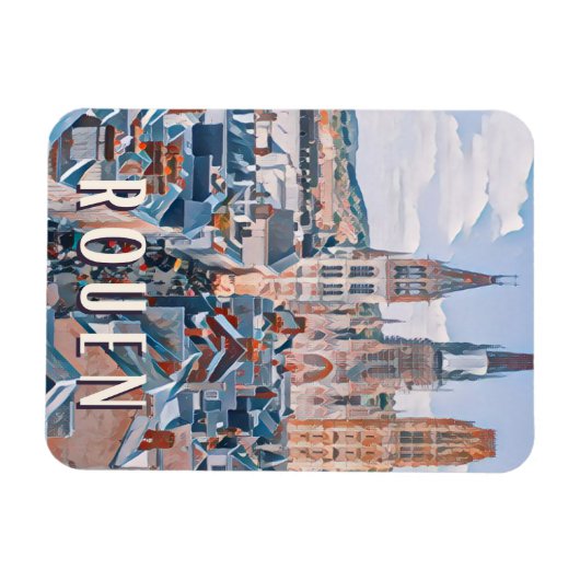 Rouen Photo Vintage Magneet (Horizontaal)