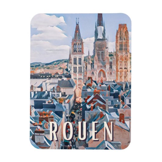 Rouen Photo Vintage Magneet (Verticaal)