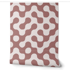 Rouge Blush Retro Geometrische Stippen Behang