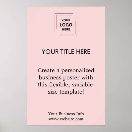 Rouge Blush Roze Professionele Zakelijke Logo Prom Poster (Voorkant)
