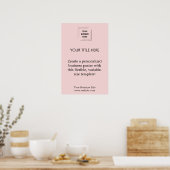 Rouge Blush Roze Professionele Zakelijke Logo Prom Poster (Keuken)
