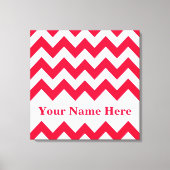 Rouge Bold Chevron met naam op Emporio Moffa Canvas Afdruk (Voorkant)