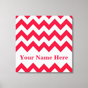 Rouge Bold Chevron met naam op Emporio Moffa Canvas Afdruk