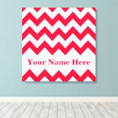 Rouge Bold Chevron met naam op Emporio Moffa Canvas Afdruk (Insitu (Houten vloer))