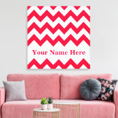 Rouge Bold Chevron met naam op Emporio Moffa Canvas Afdruk (Insitu (Woonkamer))