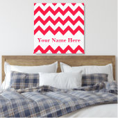 Rouge Bold Chevron met naam op Emporio Moffa Canvas Afdruk (Insitu (Slaapkamer))