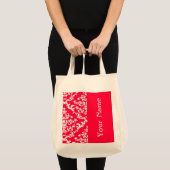Rouge Bold Damask w/ name @ Emporiomoffa Tote Bag (Voorkant (product))