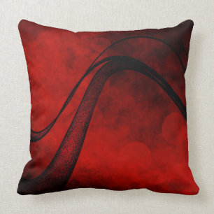 Rouge Crosshatched Wave - Sierkussen