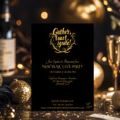 Rouge en Champagne Goud Oudejaarsavond Kaart