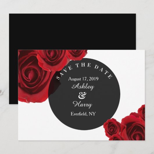 Rouge Flora bewaart de data Save The Date (Voorkant / Achterkant)