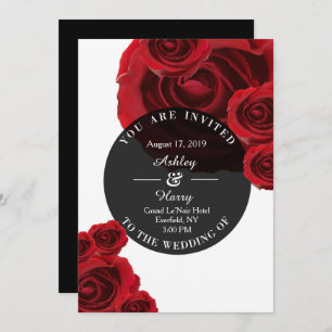 Rouge Flora Wedding Invitations Kaart