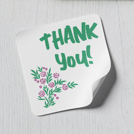 Rouge Floral Vierkante Sticker