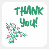 Rouge Floral Vierkante Sticker (Voorkant)