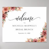 Rouge Pampas Gras Bruids- / Andere Welkom Bord Poster (Voorkant)