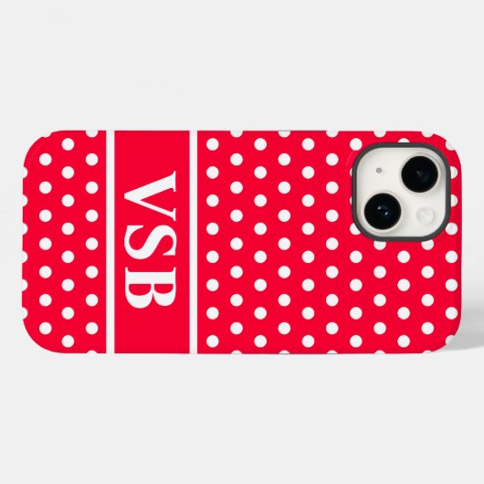 Rouge Red Polka Dots Case-Mate iPhone Case (Achterkant (horizontaal))