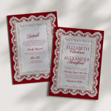 Rouge Rood Oud Geld Kant Trouw + Details