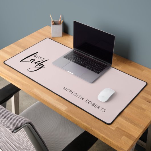 Rouge Roze Baas Dame Logo Gepersonaliseerd Bureaumat (Kantoor 2)