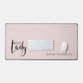 Rouge Roze Baas Dame Logo Gepersonaliseerd Bureaumat (Keyboard & Muis)