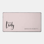 Rouge Roze Baas Dame Logo Gepersonaliseerd Bureaumat (Voorkant)