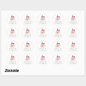 Rouge Roze Bloemige Wijnproeverij Bruidsfeest Ronde Sticker (Vel)