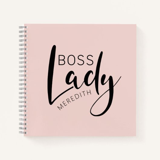 Rouge Roze Boss Lady Logo Persoonlijk Notitieboek (Voorkant)