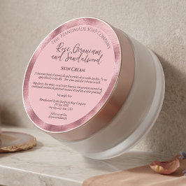 Rouge Roze Cosmetica Pot Etiket met Ingredienten