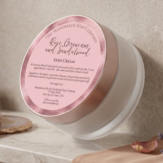 Rouge Roze Cosmetica Pot Etiket met Ingredienten