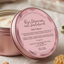 Rouge Roze Cosmetica Pot Etiket met Ingredienten