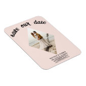 Rouge Roze Diamant Foto Bruiloft Save the Date Magneet (Rechterzijde)
