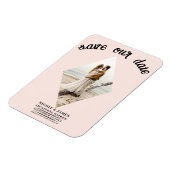 Rouge Roze Diamant Foto Bruiloft Save the Date Magneet (Linkerzijde)