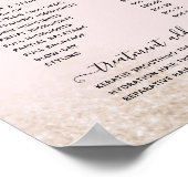 Rouge Roze en Gouden Glitter Haar Salon Prijslijst Poster (Hoek)