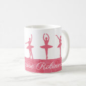 Rouge roze gepersonaliseerde Ballerina Koffiemok (Voorkant rechts)