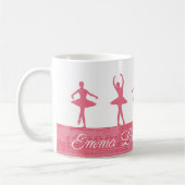 Rouge roze gepersonaliseerde Ballerina Koffiemok (Links)