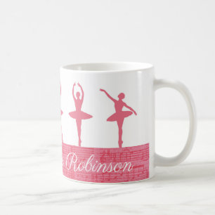 Rouge roze gepersonaliseerde Ballerina Koffiemok