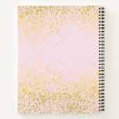 Rouge Roze & Gouden Glitter Monogram Naam Schetsbo Notitieboek (Achterkant)