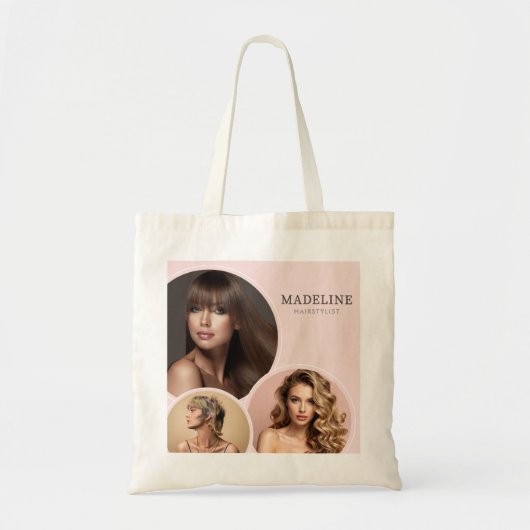 Rouge Roze Logo 3 Foto Kapsalon Tote Bag (Voorkant)