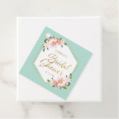 Rouge Roze Mintgroen Goud Geometrische Bruidsdouch Bedankjes Labels (In situ)