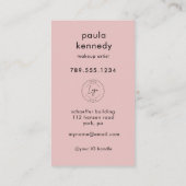 Rouge Roze Moderne Foto Logo QR Code Visitekaartje (Achterkant)
