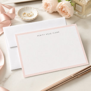 Rouge Roze Notitiekaart   Minimalistische Vrouweli Notitiekaartje