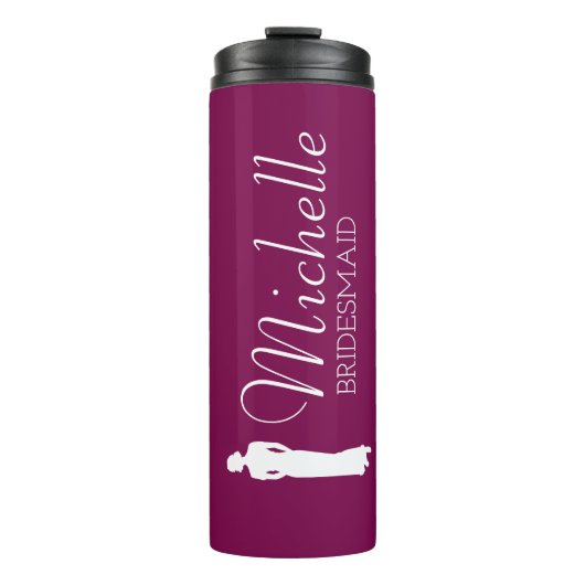 Rouge Roze Persoonlijke Bruidsmeisje  Thermosbeker (Voorkant)