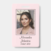 Rouge Roze Portret Werknemer Make-up Badge (Voorzijde)