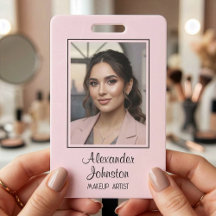 Rouge Roze Portret Werknemer Make-up Badge
