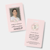 Rouge Roze Schrift Logo Foto Badge (Voor- en achterkant)