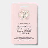 Rouge Roze Schrift Logo Foto Badge (Achterkant)
