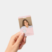 Rouge Roze Schrift Logo Foto Make-up Badge (Handheld)