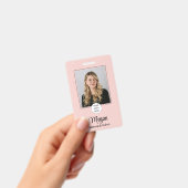 Rouge Roze Schrift Logo Foto Make-up Badge (Handheld)
