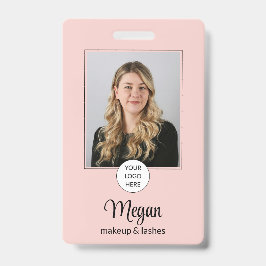 Rouge Roze Schrift Logo Foto Make-up Badge