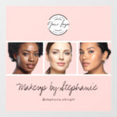 Rouge Roze Schrift Logo Foto Make-up Studio Raamsticker (Vel)