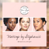 Rouge Roze Schrift Logo Foto Make-up Studio Raamsticker (Vel 2)