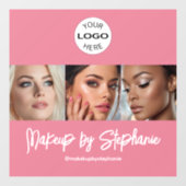 Rouge Roze Schrift Logo Foto Make-up Studio Raamsticker (Vel)